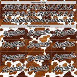 Custom Brown Black-White Leopard Print Authentic Baseball Jersey