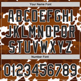 Custom Brown Black-White Leopard Print Authentic Baseball Jersey