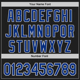 Custom Black Royal-White Classic Color Block Side Panel Stripe Authentic Baseball Jersey