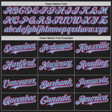 Custom Black Pink-Light Blue Classic Color Block Side Panel Stripe Authentic Baseball Jersey