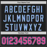 Custom Black Pink-Light Blue Classic Color Block Side Panel Stripe Authentic Baseball Jersey