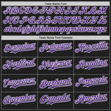 Custom Black Purple-White Classic Color Block Side Panel Stripe Authentic Baseball Jersey