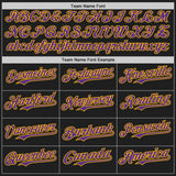 Custom Black Purple-Gold Classic Color Block Side Panel Stripe Authentic Baseball Jersey