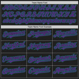 Custom Black Purple-Teal Classic Color Block Side Panel Stripe Authentic Baseball Jersey