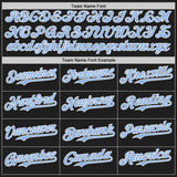 Custom Black Light Blue-White Classic Color Block Side Panel Stripe Authentic Baseball Jersey