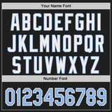 Custom Black Light Blue-White Classic Color Block Side Panel Stripe Authentic Baseball Jersey