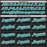 Custom Black Teal-White Classic Color Block Side Panel Stripe Authentic Baseball Jersey