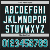 Custom Black Teal-White Classic Color Block Side Panel Stripe Authentic Baseball Jersey