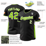 Custom Black Neon Green-White Classic Color Block Side Panel Stripe Authentic Baseball Jersey
