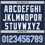 Custom Navy Light Blue-White Classic Color Block Side Panel Stripe Authentic Baseball Jersey