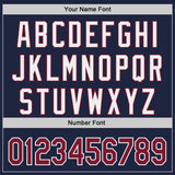 Custom Navy Crimson-White Classic Color Block Side Panel Stripe Authentic Baseball Jersey