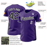 Custom Purple Black-White Classic Color Block Side Panel Stripe Authentic Baseball Jersey