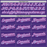Custom Purple Light Blue-Pink Classic Color Block Side Panel Stripe Authentic Baseball Jersey