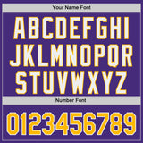 Custom Purple Gold-White Classic Color Block Side Panel Stripe Authentic Baseball Jersey