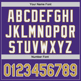 Custom Purple Old Gold-White Classic Color Block Side Panel Stripe Authentic Baseball Jersey