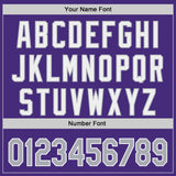 Custom Purple Gray-White Classic Color Block Side Panel Stripe Authentic Baseball Jersey