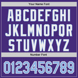 Custom Purple Light Blue-White Classic Color Block Side Panel Stripe Authentic Baseball Jersey