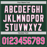 Custom Green Pink-White Classic Color Block Side Panel Stripe Authentic Baseball Jersey