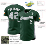 Custom Green Gray-White Classic Color Block Side Panel Stripe Authentic Baseball Jersey