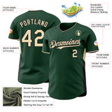 Custom Green Cream-Black Classic Color Block Side Panel Stripe Authentic Baseball Jersey