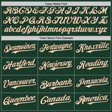 Custom Green Cream-Black Classic Color Block Side Panel Stripe Authentic Baseball Jersey