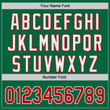 Custom Kelly Green Red-White Classic Color Block Side Panel Stripe Authentic Baseball Jersey