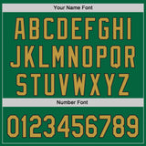 Custom Kelly Green Old Gold-Black Classic Color Block Side Panel Stripe Authentic Baseball Jersey