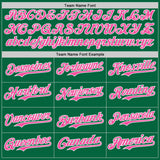 Custom Kelly Green Pink-White Classic Color Block Side Panel Stripe Authentic Baseball Jersey