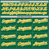 Custom Kelly Green Gold-White Classic Color Block Side Panel Stripe Authentic Baseball Jersey