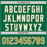 Custom Kelly Green Old Gold-White Classic Color Block Side Panel Stripe Authentic Baseball Jersey