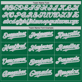 Custom Kelly Green Gray-White Classic Color Block Side Panel Stripe Authentic Baseball Jersey