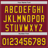 Custom Crimson Gold-Navy Classic Color Block Side Panel Stripe Authentic Baseball Jersey