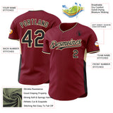 Custom Crimson Black-Cream Classic Color Block Side Panel Stripe Authentic Baseball Jersey