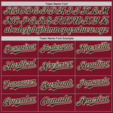 Custom Crimson Black-Cream Classic Color Block Side Panel Stripe Authentic Baseball Jersey