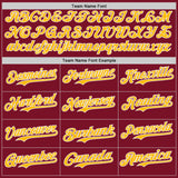 Custom Crimson Gold-White Classic Color Block Side Panel Stripe Authentic Baseball Jersey