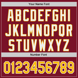 Custom Crimson Gold-White Classic Color Block Side Panel Stripe Authentic Baseball Jersey