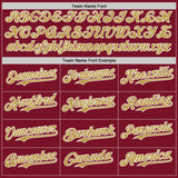 Custom Crimson Old Gold-White Classic Color Block Side Panel Stripe Authentic Baseball Jersey
