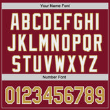 Custom Crimson Old Gold-White Classic Color Block Side Panel Stripe Authentic Baseball Jersey