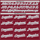 Custom Crimson Gray-White Classic Color Block Side Panel Stripe Authentic Baseball Jersey