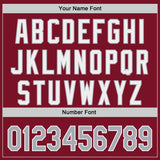 Custom Crimson Gray-White Classic Color Block Side Panel Stripe Authentic Baseball Jersey
