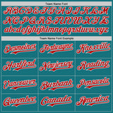 Custom Teal Red-White Classic Color Block Side Panel Stripe Authentic Baseball Jersey