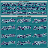 Custom Teal Navy-White Classic Color Block Side Panel Stripe Authentic Baseball Jersey