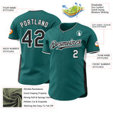 Custom Teal Black-White Classic Color Block Side Panel Stripe Authentic Baseball Jersey