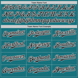 Custom Teal Black-White Classic Color Block Side Panel Stripe Authentic Baseball Jersey