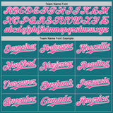 Custom Teal Pink-White Classic Color Block Side Panel Stripe Authentic Baseball Jersey