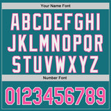 Custom Teal Pink-White Classic Color Block Side Panel Stripe Authentic Baseball Jersey