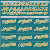 Custom Teal Old Gold-White Classic Color Block Side Panel Stripe Authentic Baseball Jersey