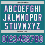 Custom Teal Purple-White Classic Color Block Side Panel Stripe Authentic Baseball Jersey