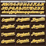 Custom Brown Gold-White Classic Color Block Side Panel Stripe Authentic Baseball Jersey