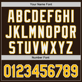 Custom Brown Gold-White Classic Color Block Side Panel Stripe Authentic Baseball Jersey